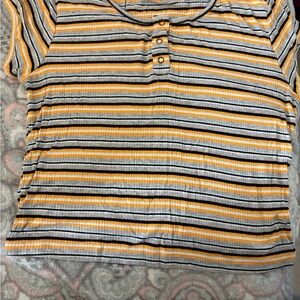 Striped Yellow and Black Women's Top